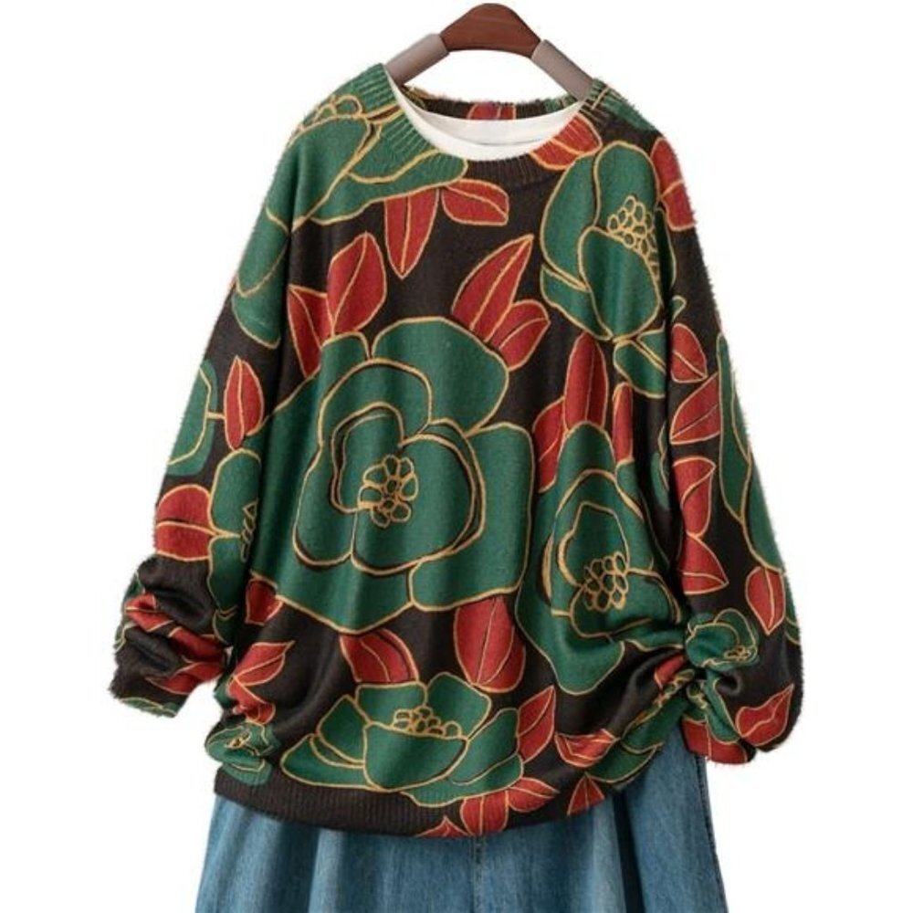 Oversized Pullover Sweaters Women Sweater Graphic Casual Loose Long Sleeve Knit